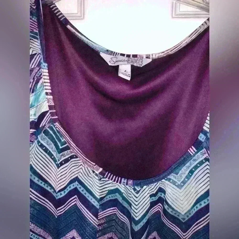 SPEECHLESS Chevron dress size L - Picture 4 of 5